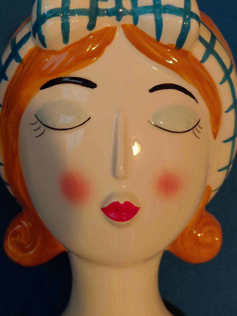 Lady Head Vase Retro Vintage 1950's Look - Picture 8 of 9